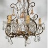 LAMPADARIO STILE MARIA TERESA ANNI 40 VETRO MURANO FERRO HANGING LAMP VINTAGE