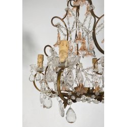 LAMPADARIO STILE MARIA TERESA ANNI 40 VETRO MURANO FERRO HANGING LAMP VINTAGE