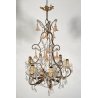 LAMPADARIO STILE MARIA TERESA ANNI 40 VETRO MURANO FERRO HANGING LAMP VINTAGE