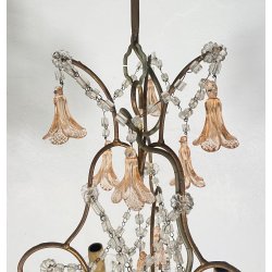 LAMPADARIO STILE MARIA TERESA ANNI 40 VETRO MURANO FERRO HANGING LAMP VINTAGE