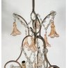 LAMPADARIO STILE MARIA TERESA ANNI 40 VETRO MURANO FERRO HANGING LAMP VINTAGE