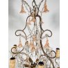LAMPADARIO STILE MARIA TERESA ANNI 40 VETRO MURANO FERRO HANGING LAMP VINTAGE