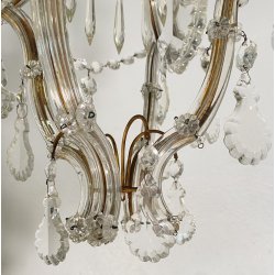LAMPADARIO STILE MARIA TERESA ANNI 40 VETRO MURANO FERRO HANGING LAMP VINTAGE