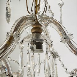LAMPADARIO STILE MARIA TERESA ANNI 40 VETRO MURANO FERRO HANGING LAMP VINTAGE