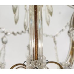 LAMPADARIO STILE MARIA TERESA ANNI 40 VETRO MURANO FERRO HANGING LAMP VINTAGE