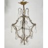 LAMPADARIO STILE MARIA TERESA ANNI 40 VETRO MURANO FERRO HANGING LAMP VINTAGE
