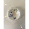 ANTICO PIATTO PARETE CERAMICA DECORO GIRALI E VOLUTE BLU COBALTO SU BIANCO ø17cm