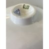 ANTICO PIATTO PARETE CERAMICA DECORO GIRALI E VOLUTE BLU COBALTO SU BIANCO ø17cm