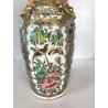 VASO PORCELLANA CINESE FAMILLE ROSE DECORO POLICROMO ISTORIATO PEONIE UCCELLI