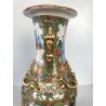 VASO PORCELLANA CINESE FAMILLE ROSE DECORO POLICROMO ISTORIATO PEONIE UCCELLI