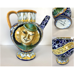 ANFORA IDRIA BROCCA VERSATOIO CERAMICA Molaroni Pesaro DECORO VOLTO PAGGIO '20