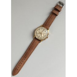 ANTICO OROLOGIO POLSO Oriental Chrono LANDERON lamin ORO anni 50 OLD WRIST WATCH