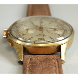 ANTICO OROLOGIO POLSO Oriental Chrono LANDERON lamin ORO anni 50 OLD WRIST WATCH