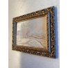 ANTICO PICCOLO DIPINTO OLIO U. Guerazzai PAESAGGIO INVERNALE POT-IMPRESSIONISTA