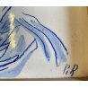 QUADRO FORMELLA PLACCA CERAMICA SMALTATA FIRMA "PiR" RITRATTO FEMMINILE '60/'70