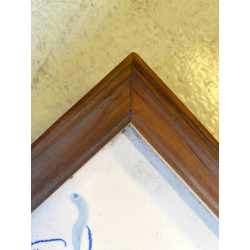 QUADRO FORMELLA PLACCA CERAMICA SMALTATA FIRMA "PiR" RITRATTO FEMMINILE '60/'70