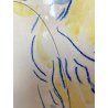 QUADRO FORMELLA PLACCA CERAMICA SMALTATA FIRMA "PiR" RITRATTO FEMMINILE '60/'70