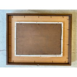 ANTICO QUADRO DIPINTO OLIO TAVOLA PAESAGGIO BOSCHIVO AUTUNNALE BOSCO BETULLE 900