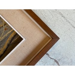 ANTICO QUADRO DIPINTO OLIO TAVOLA PAESAGGIO BOSCHIVO AUTUNNALE BOSCO BETULLE 900