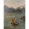 QUADRO DIPINTO OLIO PAESAGGIO LACUSTRE