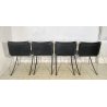 SET 4 SEDIA Giotto Stoppino MOD. Jot DESIGN ACCIAIO CROMATO CUOIO ANNI 70