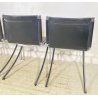 SET 4 SEDIA Giotto Stoppino MOD. Jot DESIGN ACCIAIO CROMATO CUOIO ANNI 70