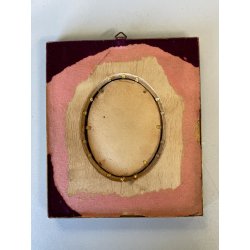 antica MINIATURA ritratto femminile PREZIOSA CORNICE INTARSIATA impero '800
