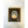 antica MINIATURA dipinto femminile CORNICE PREZIOSA INTARSIATA impero '800