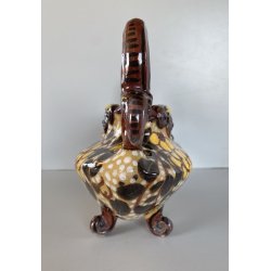 VASO CENTROTAVOLA OVALE CERAMICA MGA ALBISOLA DECORO MOTIVI FLOREALI Art Decò