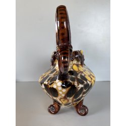VASO CENTROTAVOLA OVALE CERAMICA MGA ALBISOLA DECORO MOTIVI FLOREALI Art Decò