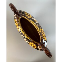 VASO CENTROTAVOLA OVALE CERAMICA MGA ALBISOLA DECORO MOTIVI FLOREALI Art Decò