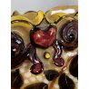 VASO CENTROTAVOLA OVALE CERAMICA MGA ALBISOLA DECORO MOTIVI FLOREALI Art Decò