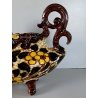 VASO CENTROTAVOLA OVALE CERAMICA MGA ALBISOLA DECORO MOTIVI FLOREALI Art Decò