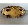 VASO CENTROTAVOLA OVALE CERAMICA MGA ALBISOLA DECORO MOTIVI FLOREALI Art Decò