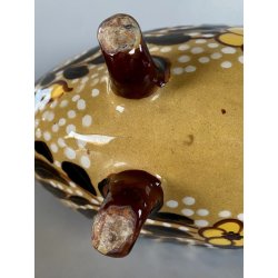 VASO CENTROTAVOLA OVALE CERAMICA MGA ALBISOLA DECORO MOTIVI FLOREALI Art Decò