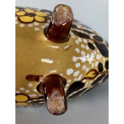 VASO CENTROTAVOLA OVALE CERAMICA MGA ALBISOLA DECORO MOTIVI FLOREALI Art Decò