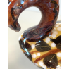 VASO CENTROTAVOLA OVALE CERAMICA MGA ALBISOLA DECORO MOTIVI FLOREALI Art Decò
