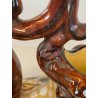 VASO CENTROTAVOLA OVALE CERAMICA MGA ALBISOLA DECORO MOTIVI FLOREALI Art Decò