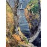 DIPINTO OLIO G. Balansino PAESAGGIO MARINO "Costa Brava" SCORCIO BARCA VELA '70