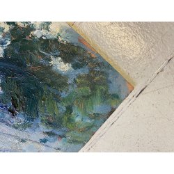 DIPINTO OLIO G. Balansino PAESAGGIO MARINO "Costa Brava" SCORCIO BARCA VELA '70
