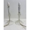 COPPIA LAMPADA LUME CANDELIERE TAVOLO ABATJOUR VETRO MURANO TRASPARENTE '50