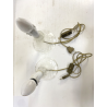 COPPIA LAMPADA LUME CANDELIERE TAVOLO ABATJOUR VETRO MURANO TRASPARENTE '50