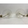COPPIA LAMPADA LUME CANDELIERE TAVOLO ABATJOUR VETRO MURANO TRASPARENTE '50