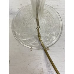 COPPIA LAMPADA LUME CANDELIERE TAVOLO ABATJOUR VETRO MURANO TRASPARENTE '50