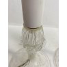 COPPIA LAMPADA LUME CANDELIERE TAVOLO ABATJOUR VETRO MURANO TRASPARENTE '50