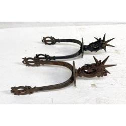 antichi SPERONI in FERRO BATTUTO gauchos ATTREZZATURA EQUESTRE western  sec XIX
