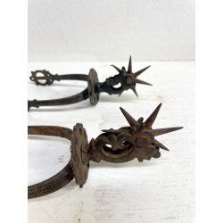 antichi SPERONI in FERRO BATTUTO gauchos ATTREZZATURA EQUESTRE western  sec XIX