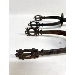 antichi SPERONI in FERRO BATTUTO gauchos ATTREZZATURA EQUESTRE western  sec XIX