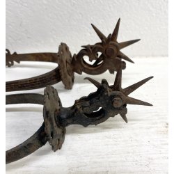 antichi SPERONI in FERRO BATTUTO gauchos ATTREZZATURA EQUESTRE western  sec XIX