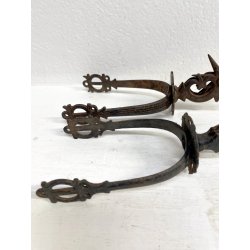 antichi SPERONI in FERRO BATTUTO gauchos ATTREZZATURA EQUESTRE western  sec XIX